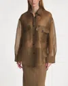 Khaite Mahmet Silk Shantung Top In Brown