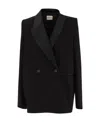 Khaite Malek Asymmetrical-lapels Double-breasted Blazer In Black