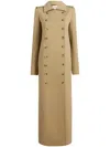 Khaite 'mallory' Double-breasted Coat In Beige
