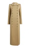 Khaite 'mallory' Double-breasted Coat In Khaki