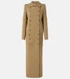 Khaite 'mallory' Double-breasted Coat In Beige