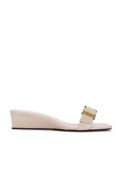Khaite Manhattan Buckled Leather Sandals In Neutral