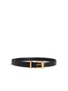 Khaite Manhattan Black Leather Belt In Black