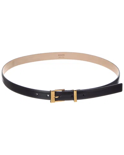 Khaite Manhattan Leather Belt In Metallic