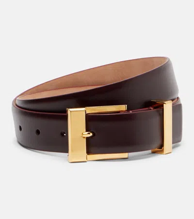 Khaite Manhattan Leather Belt In Brown