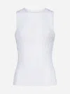 Khaite Manu Wide Rib Knit Tank Top In White