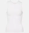 Khaite Manu Wide Rib Knit Tank Top In White