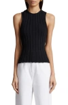 Khaite Manu Rib Sleeveless Sweater In Black