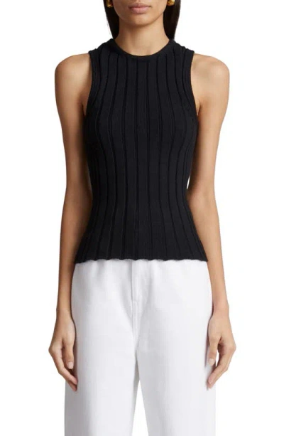 Khaite Manu Rib Sleeveless Jumper In Black