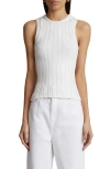 Khaite Manu Rib Sleeveless Sweater In White