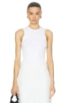 Khaite Manu Wide Rib Knit Tank Top In Glaze
