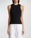 Khaite Manu Rib Sleeveless Sweater In Black