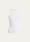 Khaite Manu Wide Rib Knit Tank Top In Glaze