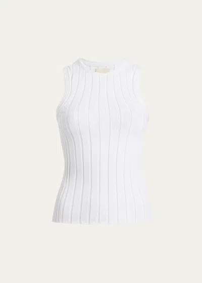 Khaite Manu Wide Rib Knit Tank Top In White