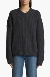 Khaite Manuela Ribbed-knit Cashmere Sweater In Storm