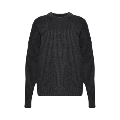Pre-owned Khaite Manuela Crewneck Jumper 'storm' | Black | Women's Size Xs