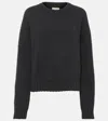Khaite Manuela Ribbed-knit Cashmere Sweater In Grey