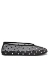 Khaite Marcy Crystal-embellished Mesh Ballet Flats In Black