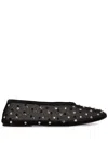 Khaite Marcy Crystal-embellished Mesh Ballet Flats In Black