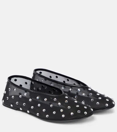 Khaite Marcy Crystal-embellished Ballet Flats In Black