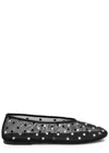 Khaite Marcy Crystal-embellished Mesh Ballet Flats In Black