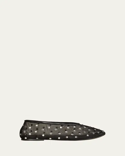 KHAITE MARCY CRYSTAL MESH EVENING BALLERINA FLATS