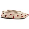 Khaite Marcy Raspberry-embroidered Mesh Flats