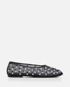 Khaite Marcy Crystal-embellished Mesh Ballet Flats In Black