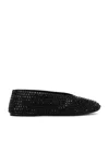 Khaite Marcy Crystal-embellished Satin Ballet Flats In Black