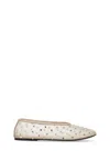 Khaite Marcy Crystal-embellished Mesh Flats In Beige