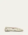 Khaite 5mm Marcy Embroidered Mesh Ballerinas In Nude  Purple