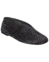 Khaite Marcy Crystal-embellished Satin Ballet Flats In Black