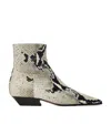 Khaite Marfa Classic Embossed Leather Ankle Western Boots In Nude