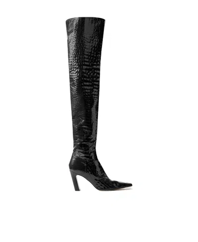 KHAITE MARFA 50MM KNEE-HIGH LEATHER BOOTS
