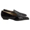 Khaite Marfa Classic Flat Loafers In Black Patent Leather In Black