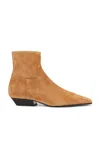 Khaite Square-toed Short Boots In Camel