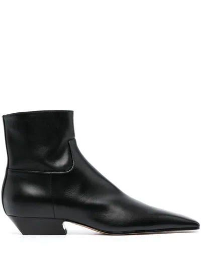 Khaite Marfa Leather Ankle Boots In Black