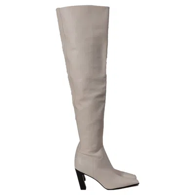 Khaite Marfa Over-the-knee Boots In White Leather