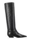 Khaite 30mm Sybil Leather Knee-high Boots In Black