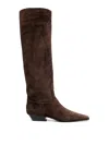 Khaite Marfa Classic Flat Knee High Boot In Brown