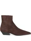 Khaite Marfa Suede Square-toe Boots
