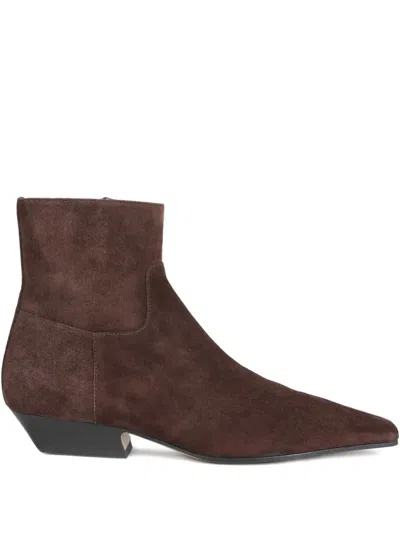 Khaite Marfa Suede Square-toe Boots