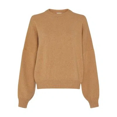 Khaite Margaux Round Neck Sweater In Brown