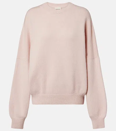 Khaite Margaux Oversized Cashmere Sweater In Pink
