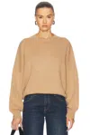 Khaite Brown Cashmere Sweater With Relaxed Fit In Biscotti