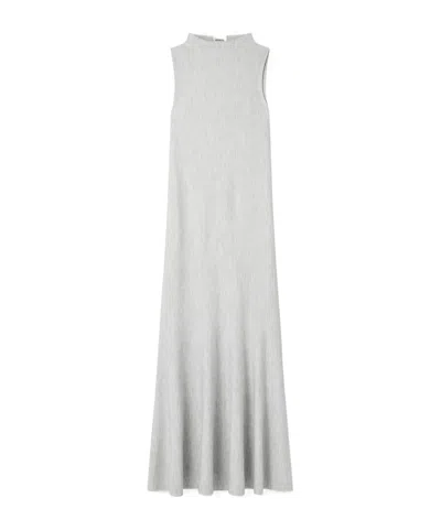 Khaite Margo Merino Wool Maxi Dress In Gray