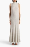 Khaite Margo Mockneck Merino-wool Maxi Dress In White
