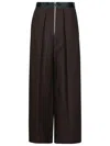 Khaite Marine Brown Viscose Blend Pants In Brown