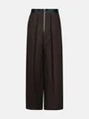 Khaite 'marine' Brown Viscose Blend Pants In Brown