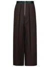 Khaite Marine Brown Viscose Blend Pants In Brown